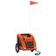 vidaXL Remolque de bicicleta para perros hierro y tela Oxford naranja, , large indicador imagen numero 2