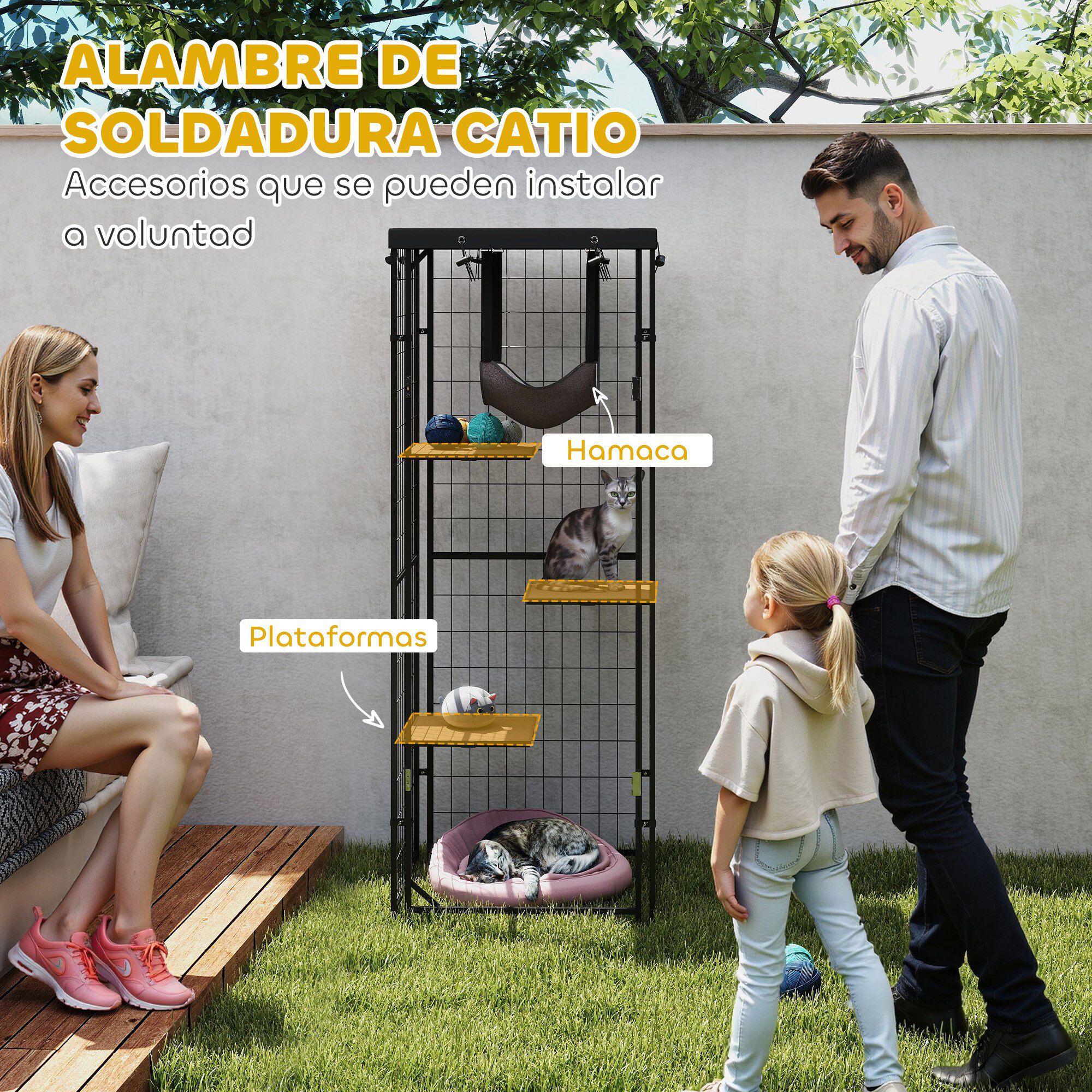 PawHut Jaula para Gatos Negro thumbnail