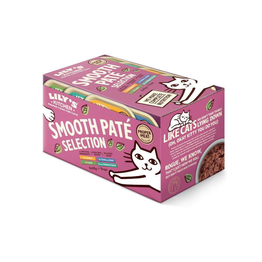Lily&#039;s Kitchen Feline Smooth Selection paté tarrinas para gatos thumbnail