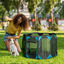 PawHut Parque Plegable para Perros y Gatos de 8 Paneles Parque de Juego para Mascotas con Bolsa de Transporte Recinto Portátil para Conejos Conejillos de Indias Ø154x76 cm Azul, , large indicador imagen numero 7