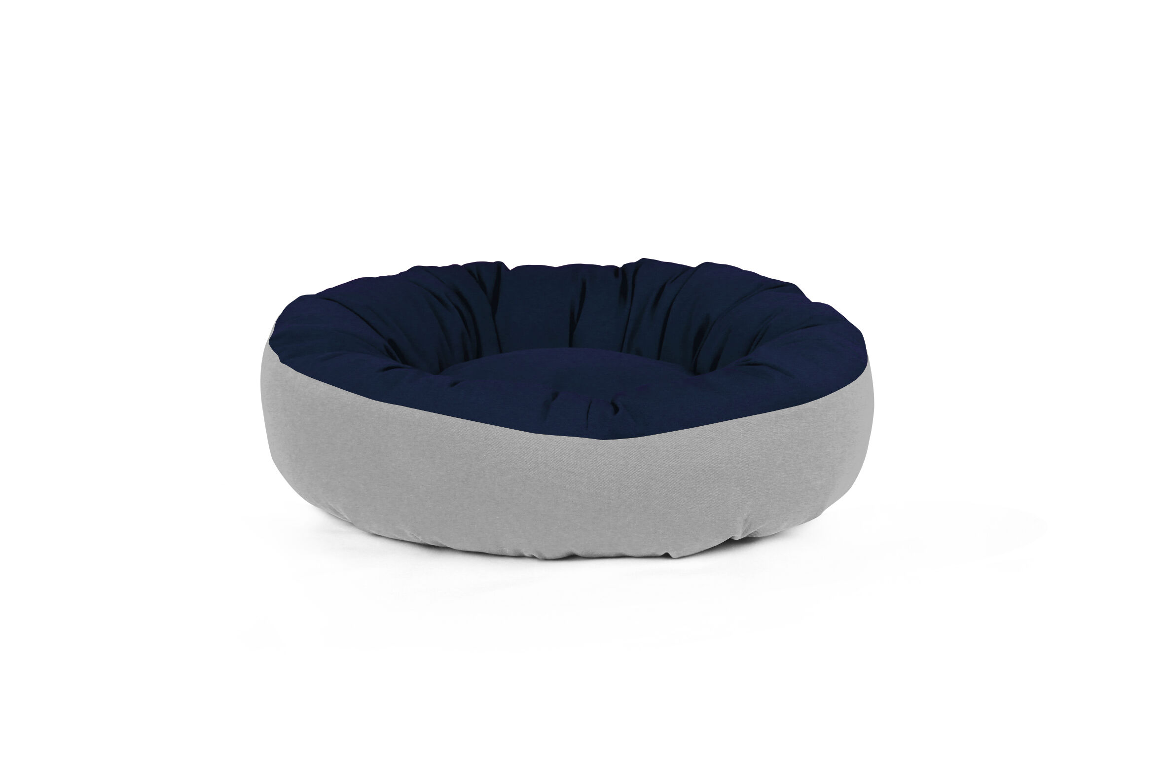 Gauty Cama Redonda para Perros y Gatos  Tela de sarga - Gris y Azul oscuro, , large Imagen numero 1