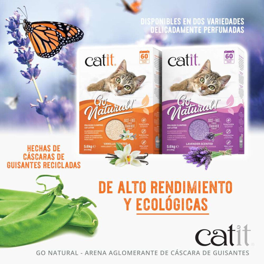 Catit Go Natura! Arena C&aacute;scara Guisante Lavanda para gatos, , large Imagen numero 4