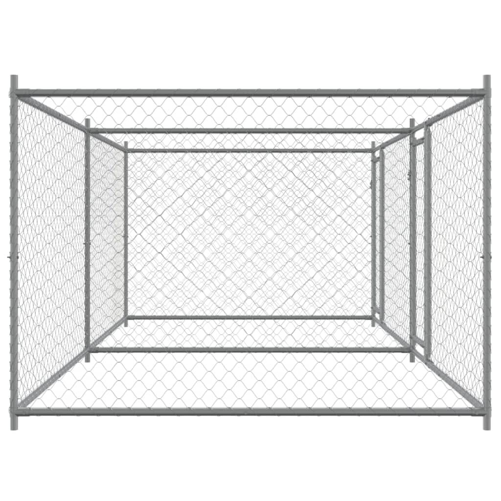 vidaXL Jaula de perros con puertas acero galvanizado gris 8x2x1,5 m, , large Imagen numero 22