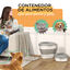 PawHut Contenedor de Comida para Perros Plegable 25L Contenedor de Pienso con Ruedas Taza Medidora Cuenco Plegable y Cuchara Contenedor de Comida para Mascotas Gatos Gris, , large indicador imagen numero 4