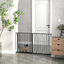 PawHut Barrera de Seguridad Extensible Barrera para Mascotas con 3 Extensiones Montaje a Presión Doble Bloqueo para Puerta Pasillo Escalera 75-145x76 cm Negro, , large indicador imagen numero 2