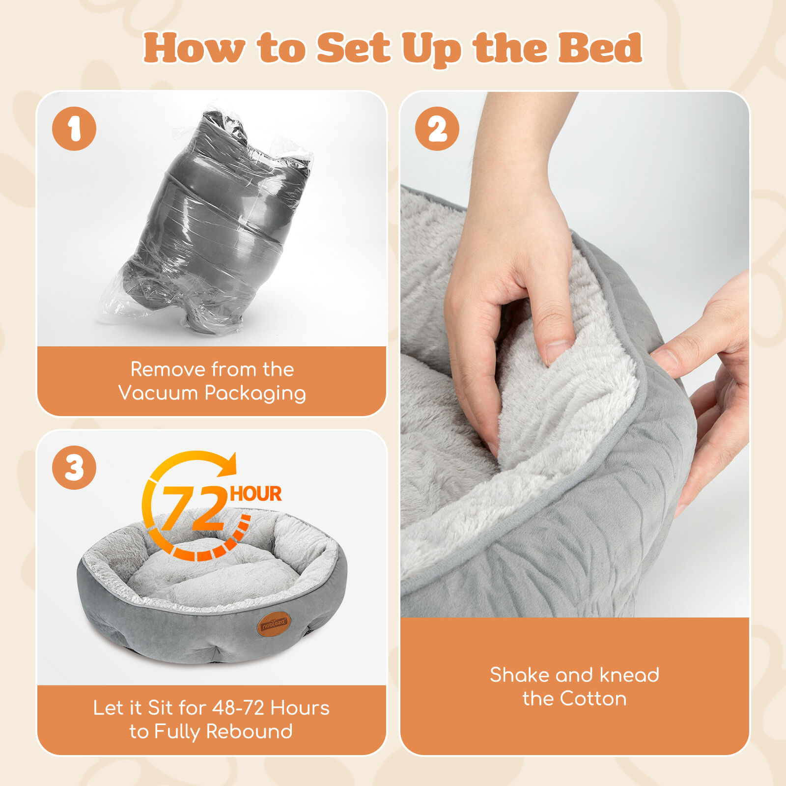 Nobleza Cama Redonda gris oscura para Perro y Gato thumbnail