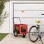 vidaXL Remolque de Bicicleta Mascotas Carrito para Bici Hierro Tela Oxford, , large indicador imagen numero 2