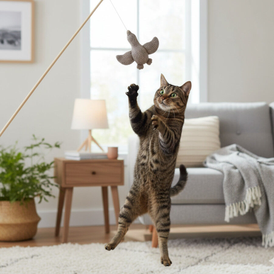 Wonder Christmas Juguete de Caña con Pato Navideño para gatos thumbnail