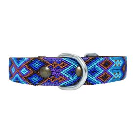 Loyal Collar de Piel Artesanal Azul para perros 