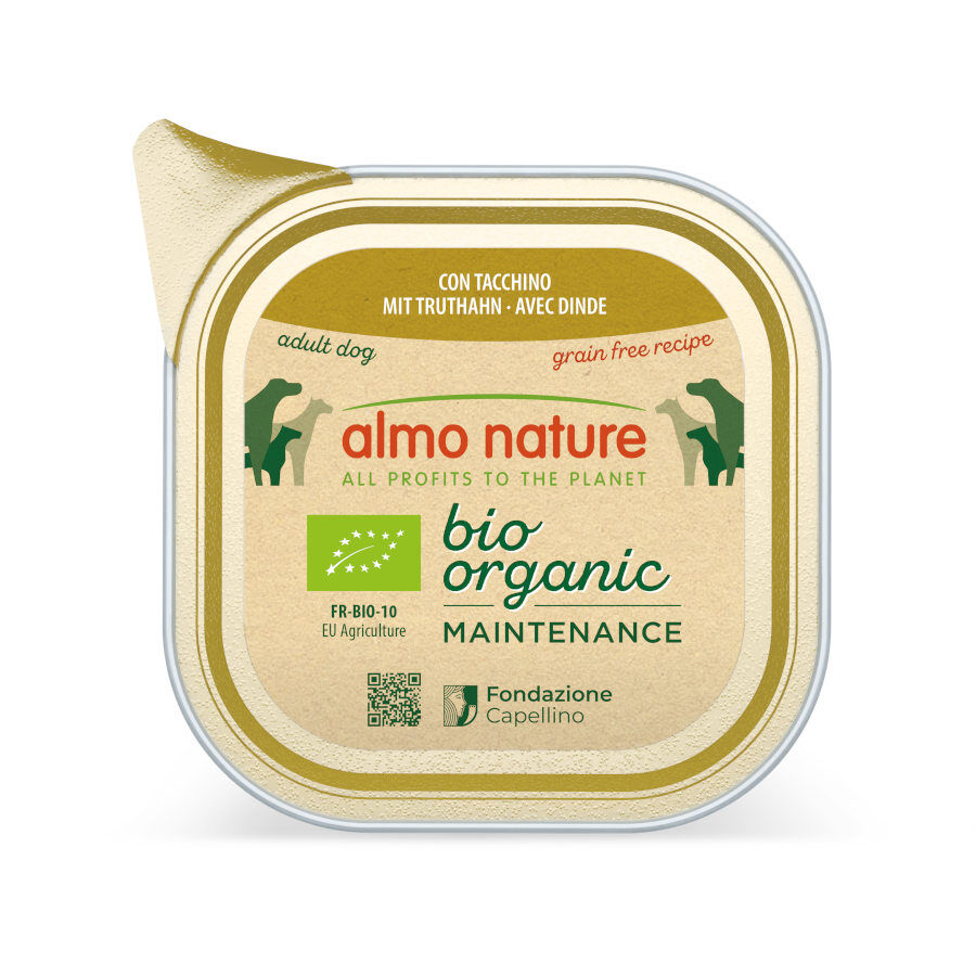 Almo Nature Bio Organic Maintenance Grain Free Pavo tarrina para perros