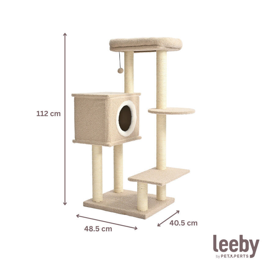 Leeby Boucle Collection &aacute;rbol rascador con cama nido y juguete para gatos, , large Imagen numero 5