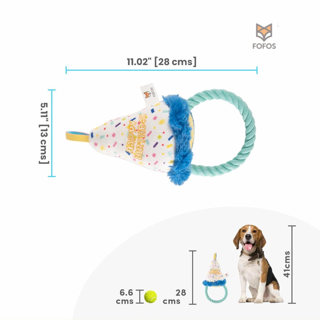 FOFOS | Peluche Sombrero de Cumplea&ntilde;os (Colecci&oacute;n Happy Birthday) - Para Perro, , large Imagen numero 2