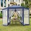Cenador con Mosquitera Outsunny para Jardín color Azul, , large indicador imagen numero 1