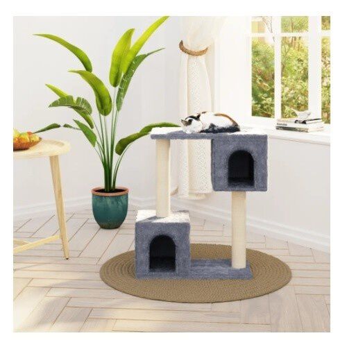 Vidaxl rascador doble gris claro para gatos thumbnail