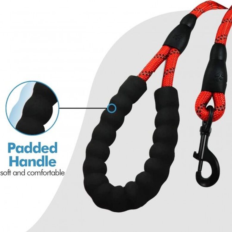 Edipets correa de adiestramiento con mango acolchado rojo para perros thumbnail