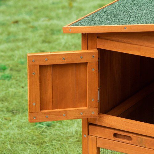 Pawhut conejera de madera exterior con 2 niveles, , large Imagen numero 4