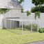 vidaXL Caseta perros con corral acero galvanizado gris 197x194x110 cm, , large indicador imagen numero 10