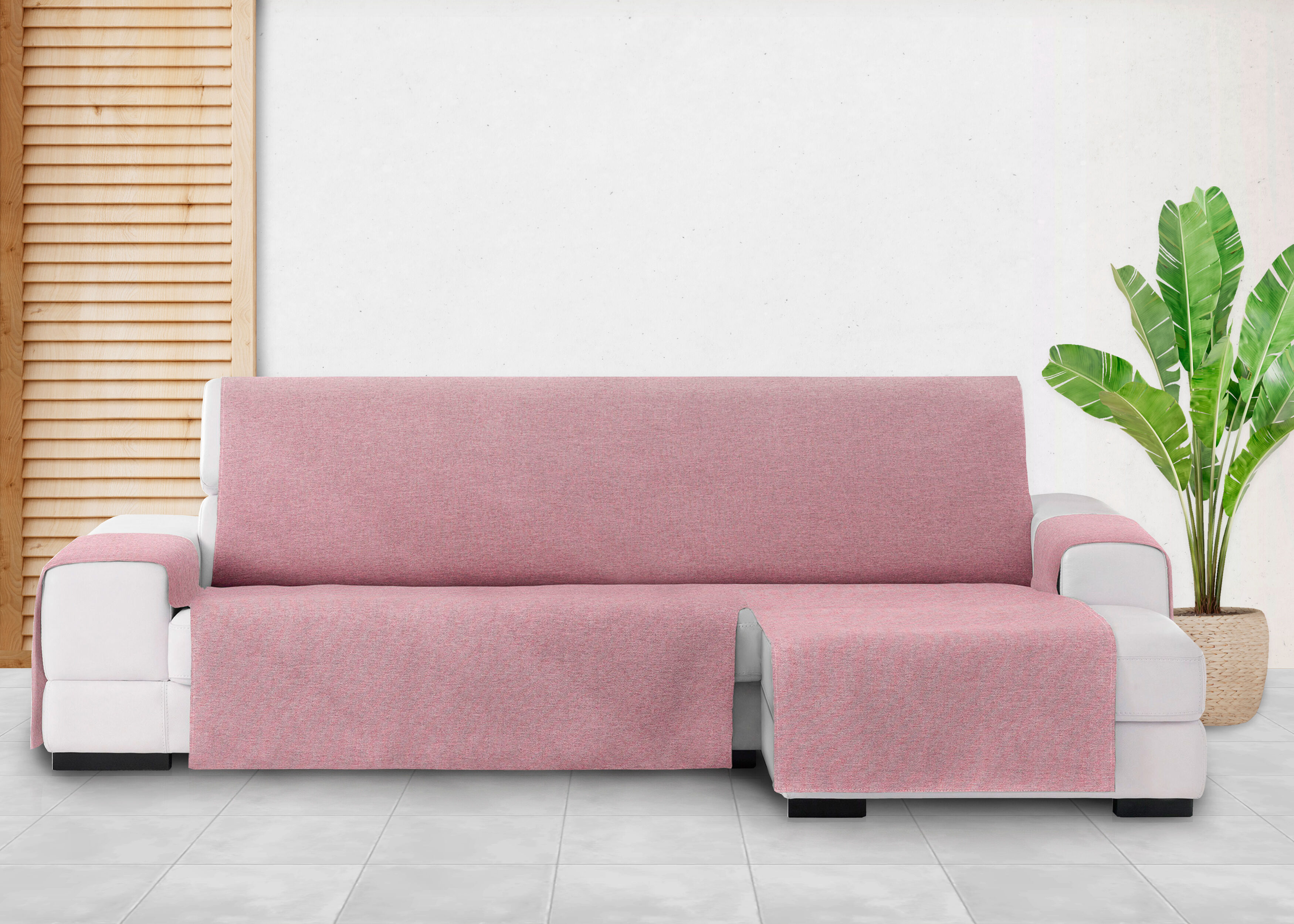 Vipalia Protector Cubre Sof&aacute; Chaise Derecho 240 Color Rosa Modelo Brisa, , large Imagen numero 4