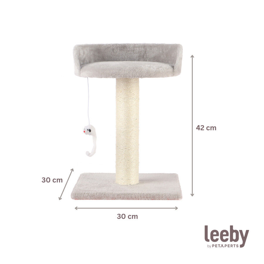 Leeby Tigrou rascador con cama y juguete gris para gatos, , large Imagen numero 5