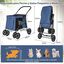 COSTWAY Cochecito para Mascotas Plegable, Carrito de Viaje Port&aacute;til para Mascotas con Malla Transpirable, Claraboya, Bolsillos, Carrito Plegable para Mascotas Peque&ntilde;as y Medianas (azul), , large indicador imagen numero 5