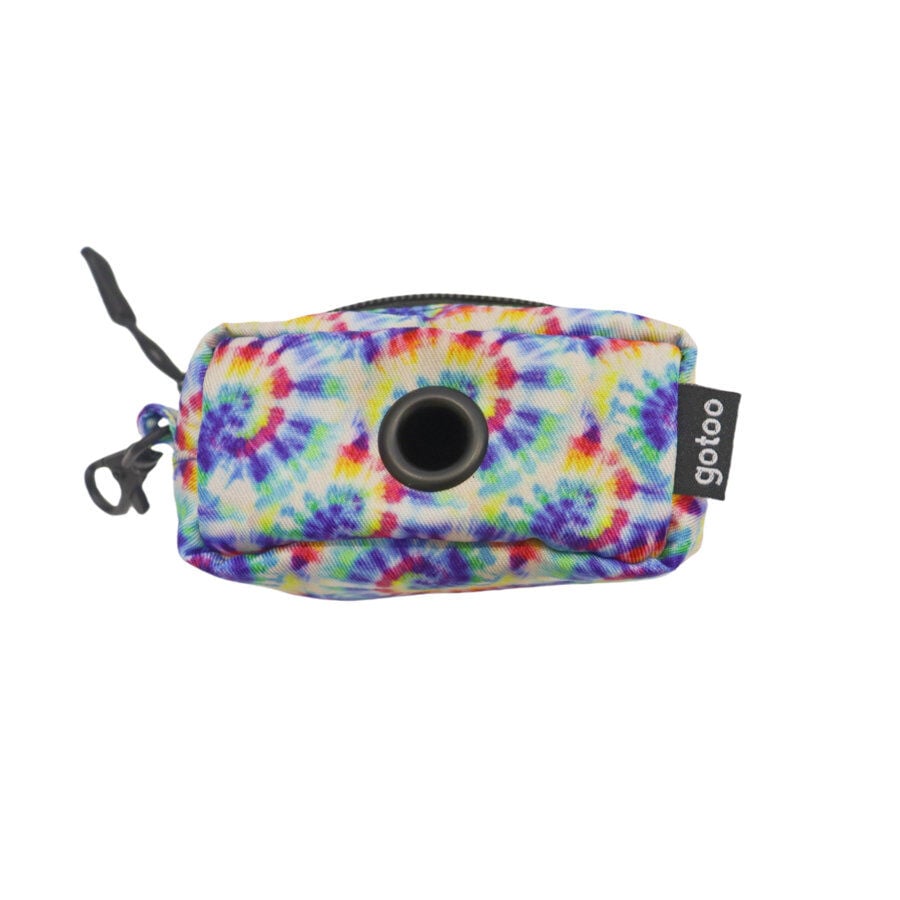 Gotoo Porta bolsas de tela tie dye azul para perros, , large Imagen numero 1