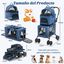 COSTWAY Cochecito para Perros Plegable, 3 en 1 Carrito para 2 Perros o Gatos, con 2 Transportines Desmontables, Cinturón de Seguridad, Cojines Desmontables, Carrito de Viaje para Mascotas (Azul), , large indicador imagen numero 2