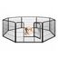 COSTWAY Parque para Perros con 8 Paneles, Parque de Metal Plegable con Puerta para Perros, Conejos, Gatos y Otras Mascotas, Valla para Perros para Interior y Exterior, Negro, (190 x 190 x 60 cm), , large indicador imagen numero 1