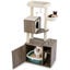 COSTWAY &Aacute;rbol Rascador con Caja de Arena para Gatos, Mueble Arenero Gatos con Poste y Alfombrilla Rascadora de Sisal, Pelota, Ba&ntilde;o Oculto, 2 Comederos, Caja de Arena Oculta Gato (Gris + Blanco), , large indicador imagen numero 1