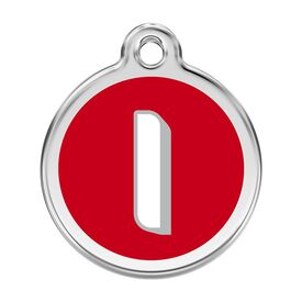 Red Dingo Placa identificativa Acero Inoxidable Esmalte Alfabeto Letra I Rojo para perros