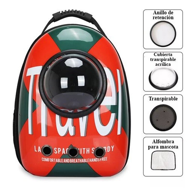 Mochila transportin color Rojo, , large image number null