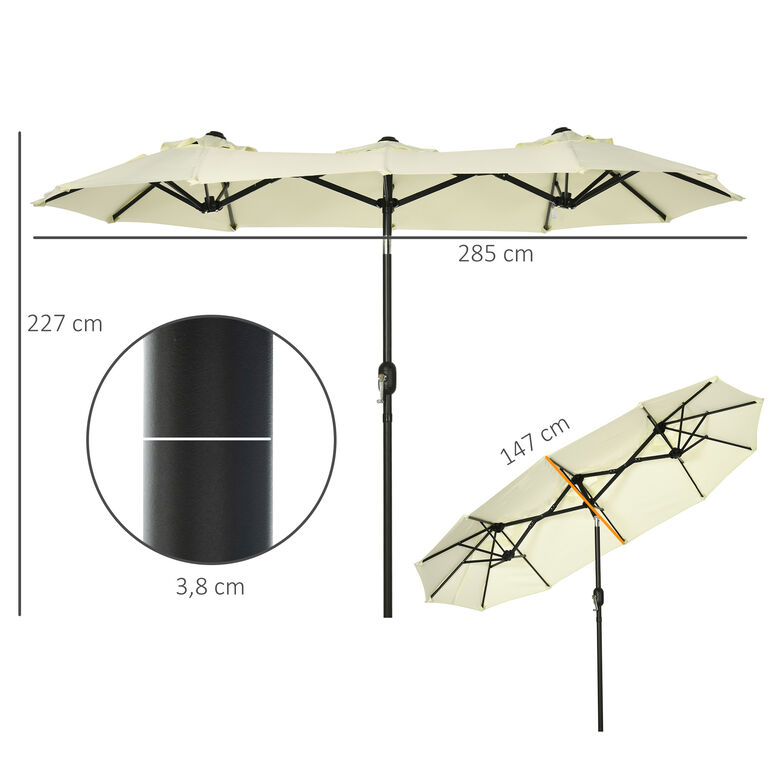Outsunny Sombrilla Doble 285x147x227 cm thumbnail