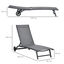Outsunny Juego de 2 Tumbonas Reclinables de Jardín Sillas de Aluminio para Exteriores con Respaldo Ajustable de 5 Niveles y Ruedas para Playa Piscina 165x66x102 cm Gris Oscuro, , large indicador imagen numero 3