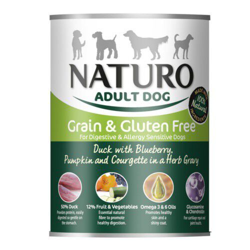 390 g Naturo Adult Grain Free Pato con Vegetales lata para perros, , large Imagen numero 1