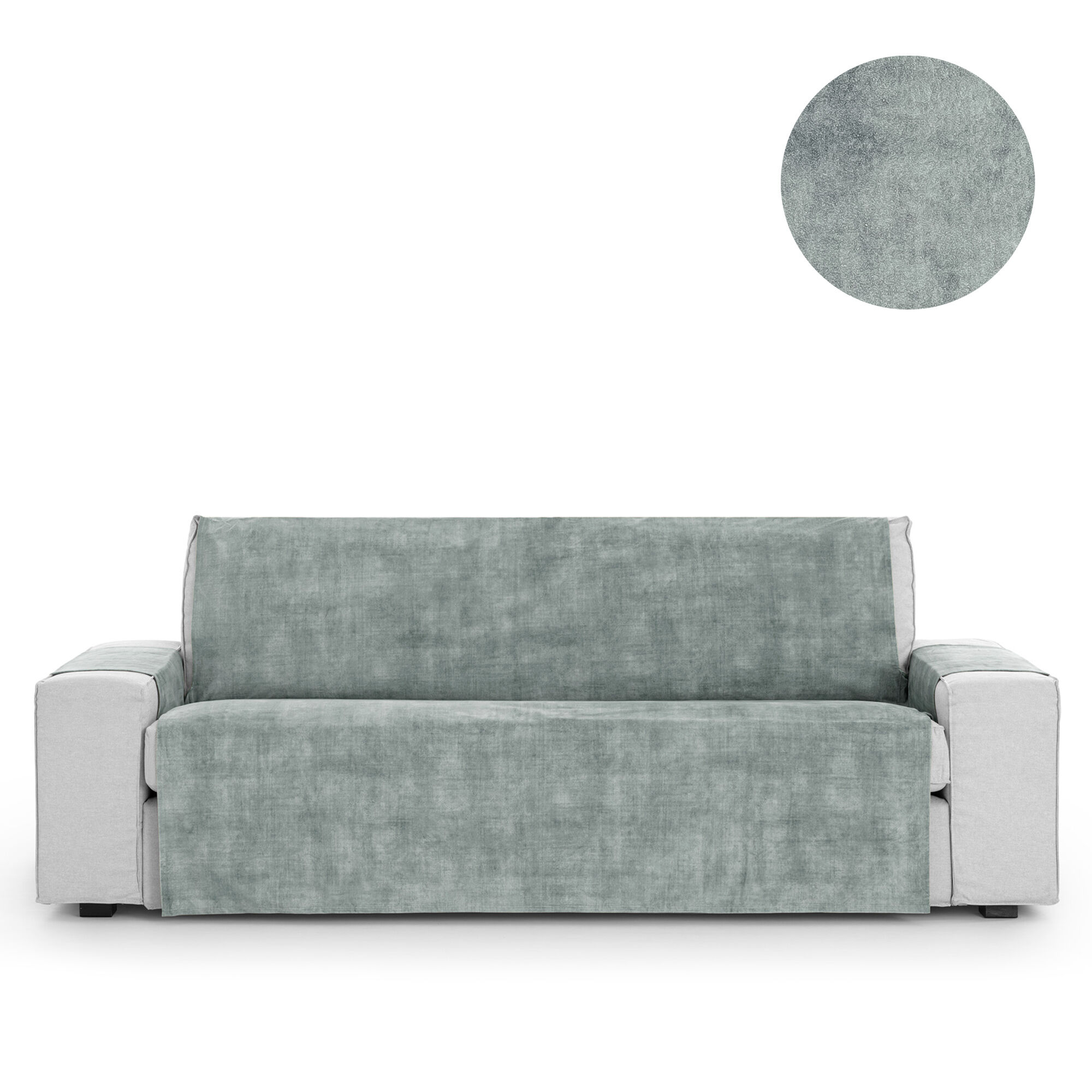 Cubre Sof&aacute; Protector Antimanchas acabado aterciopelado Gris 4 Plazas 190 cm (210-250 cm), , large Imagen numero 1