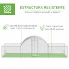 PawHut Gallinero Exterior de Acero Galvanizado 6,6x1,9x1,95 m Jaula para 12-14 Gallinas al Aire Libre con 3 Pisos Techo Cubierta de Tela y Corral para Conejos Aves Plata, , large image number null