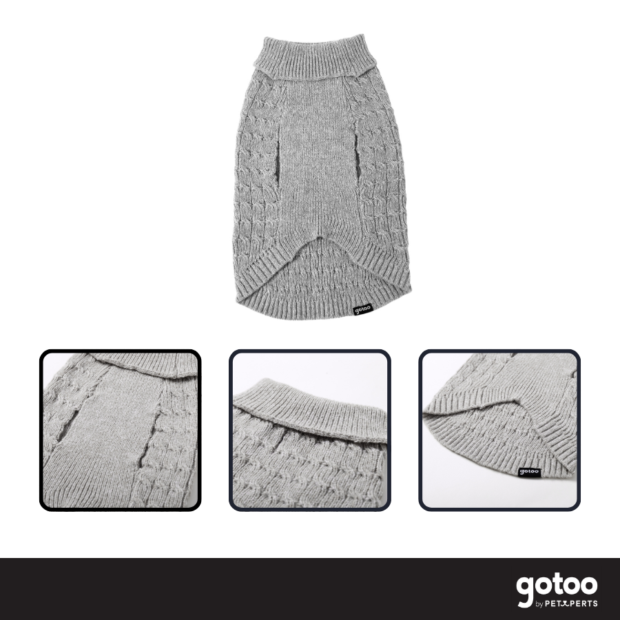 Gotoo Jersey de Punto Gris para perros, , large Imagen numero 3