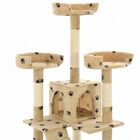 Rascador grande con postes color Beige Huellas, , large image number null