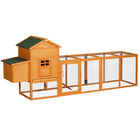PawHut Gallinero de Madera 297,5x68x118 cm Jaula Grande para 3-6 Gallinas con Techo Asfáltico Corral de Metal Puerta de Pestillo Nido Bandeja Extraíble y Rampa Natural, , large image number null
