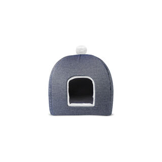 Gauty Cama Denim y Pelo  Azul y blanco para Perros y Gatos