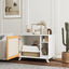 PawHut Mueble Arenero Blanco y Roble, , large indicador imagen numero 2