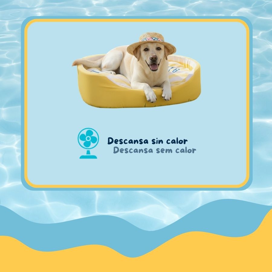 Summer Vibes Cama Refrescante Rayas Amarillo para perros, , large Imagen numero 3