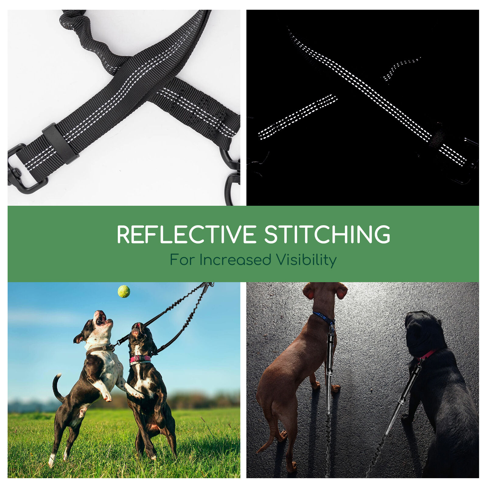 Nobleza Correa Doble para Perros, sin enredos Correa Doble, Rotaci&oacute;n 360&deg; Reflectante Longitud Ajustable Acoplador para Dos Perros, Divisor Fuerte de Doble Correa Para Entrenar y Caminar a 2 Perros, , large Imagen numero 3