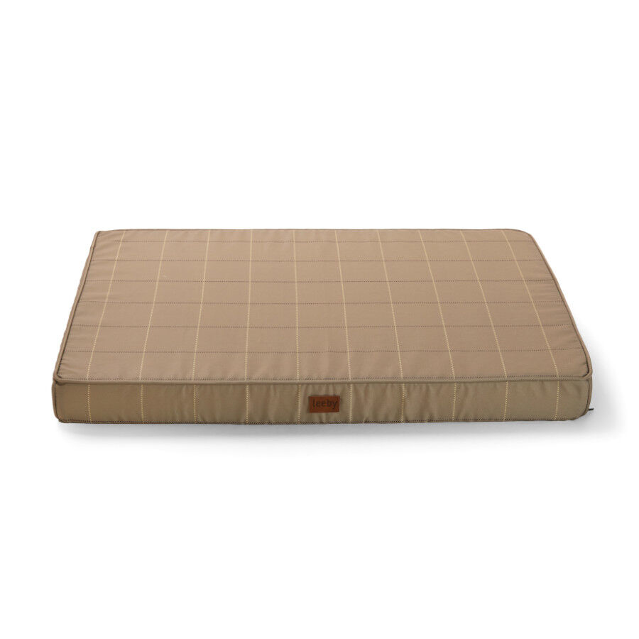 Leeby colchón viscoelástico marrón rayas para perros thumbnail