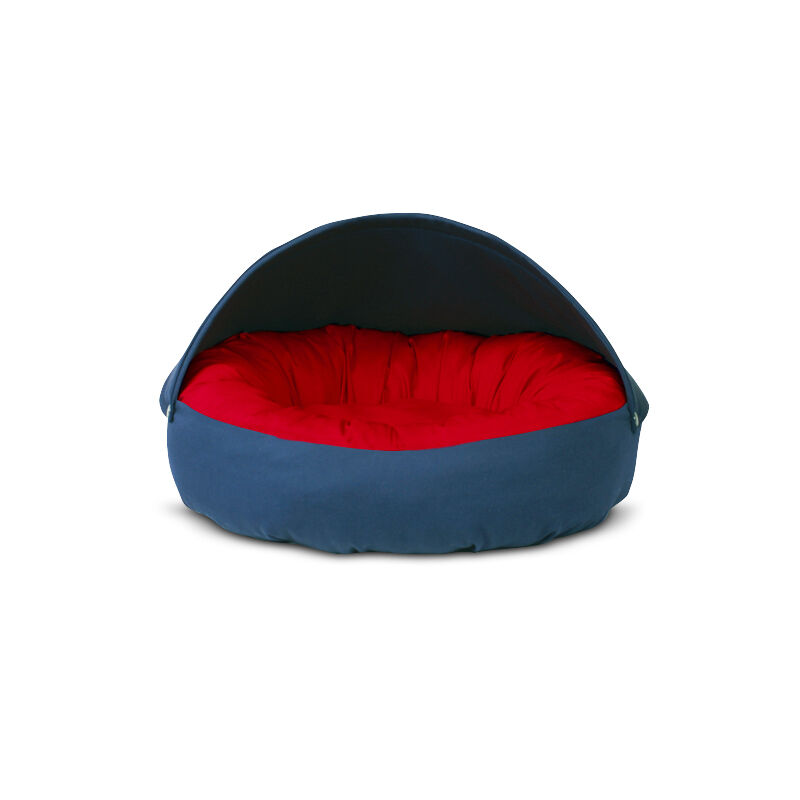 Gauty Cama Redonda para Perros y Gatos  Tela de sarga - Azul y rojo, , large Imagen numero 1