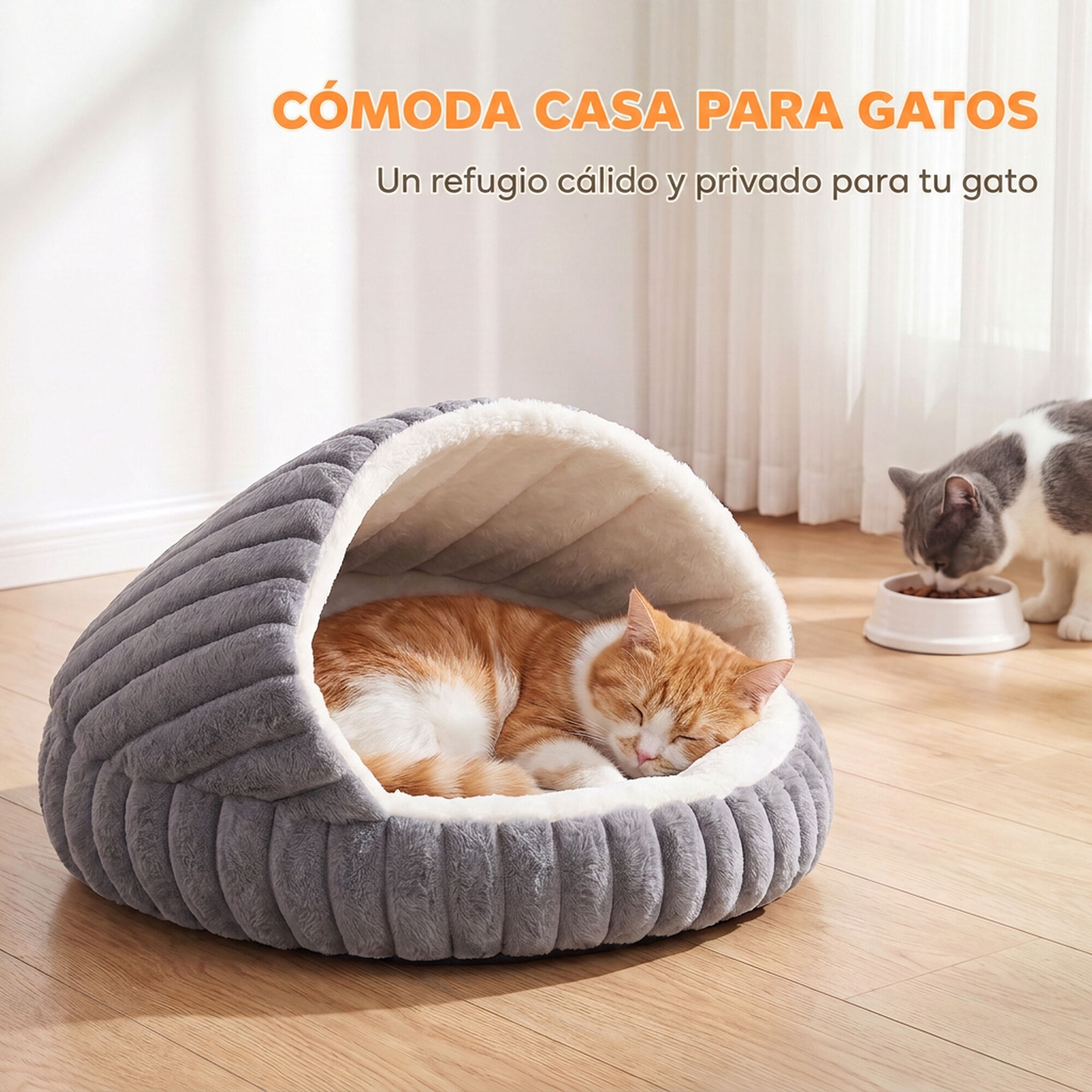PawHut Cama para Gato Gris, , large Imagen numero 4
