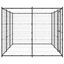 Vidaxl perrera de acero con puerta de bisagra negra para perros, , large indicador imagen numero 16