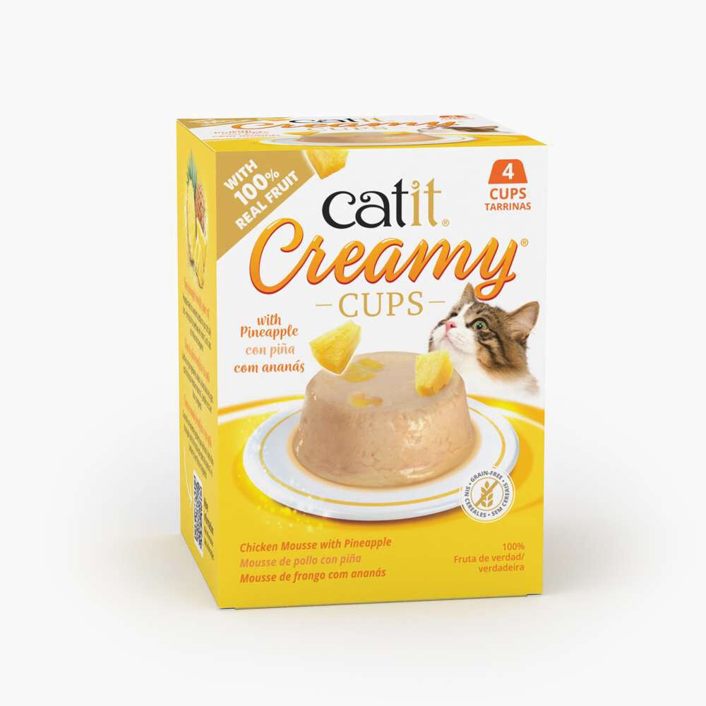 Catit Creamy Cups, Pollo Con Pi&ntilde;a, 4x25g, , large Imagen numero 1