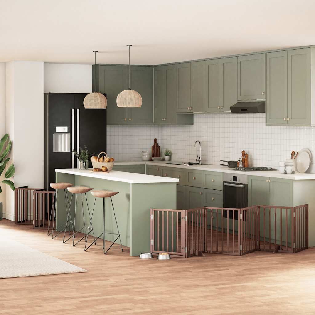 Vidaxl Puerta para Perros Plegable Paneles Puerta para Mascotas Madera de &Aacute;lamo, , large Imagen numero 2