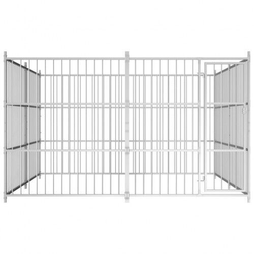 Perrera alta de acero color Plateado thumbnail