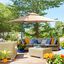 Outsunny Sombrilla de Jard&iacute;n 300x300 cm Parasol de Aluminio con Manivela Poste Giratorio 360&deg; Doble Techo Inclinable en 6 Posiciones y Base Cruzada Incluida Caqui, , large indicador imagen numero 2